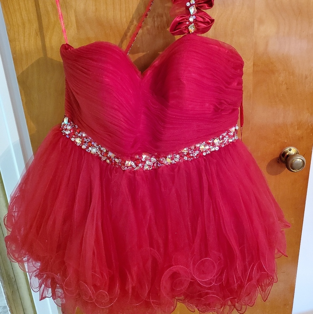 NWT Short Red Prom Dress sz 16